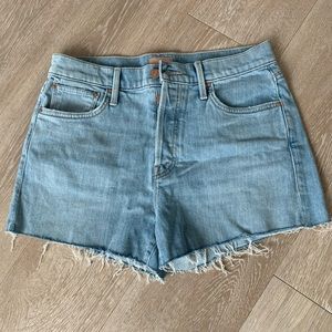 MOTHER Scrapper High Waist Denim Cutoff Shorts Sz 27